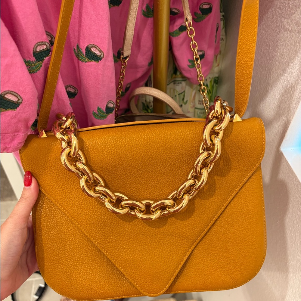 Bottega Venetta Gold Chain Mustard Bag BRAND NEW